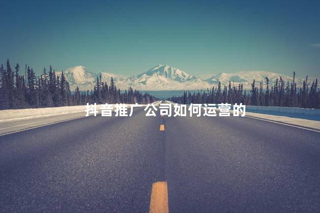 抖音推广公司如何运营的