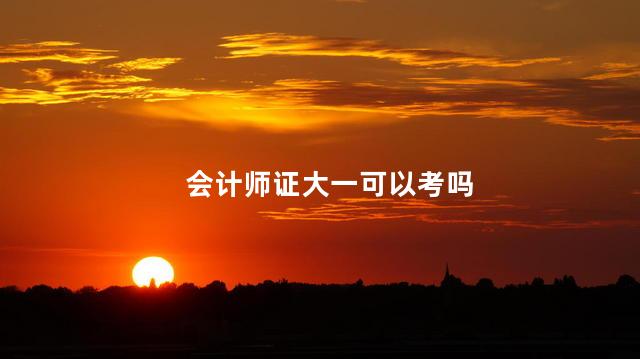 会计师证大一可以考吗