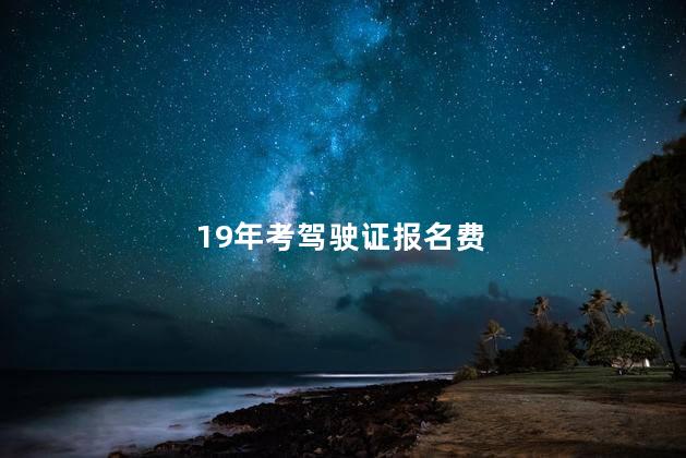 19年考驾驶证报名费