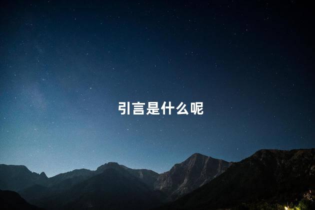 引言是什么呢