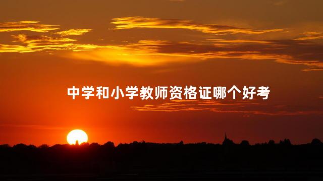 中学和小学教师资格证哪个好考