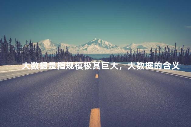 大数据是指规模极其巨大，大数据的含义