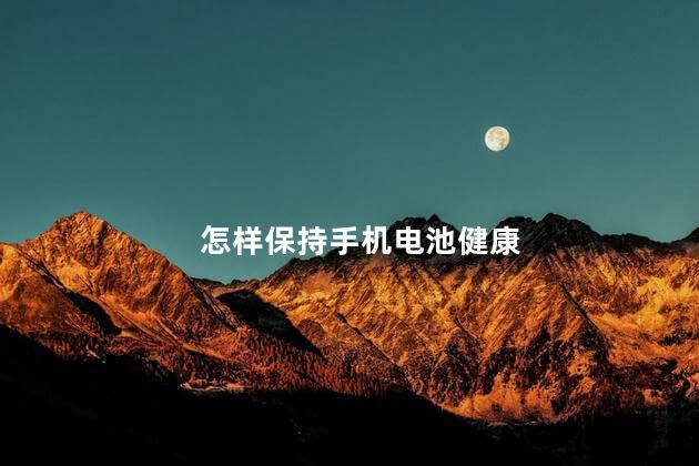 怎样保持手机电池健康，保持手机电池健康的方法