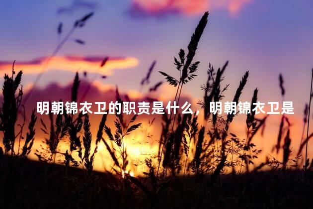 明朝锦衣卫的职责是什么，明朝锦衣卫是谁建立的