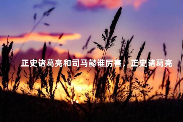 正史诸葛亮和司马懿谁厉害，正史诸葛亮和司马懿哪个更厉害
