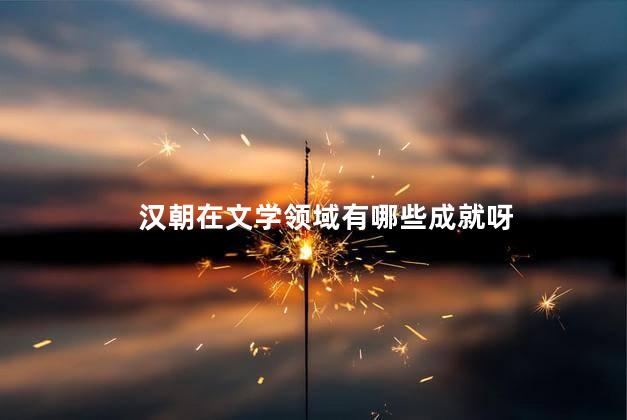 汉朝在文学领域有哪些成就呀，汉代文学的主要成就