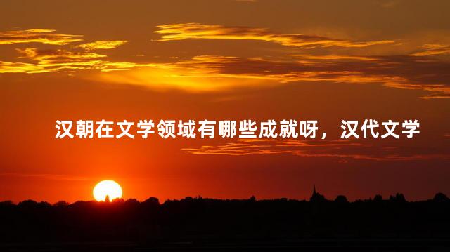 汉朝在文学领域有哪些成就呀，汉代文学的主要成就