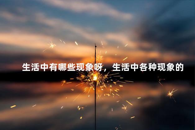 生活中有哪些现象呀，生活中各种现象的表现