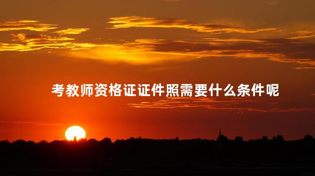 考教师资格证证件照需要什么条件呢 报考教师资格证的照片要求