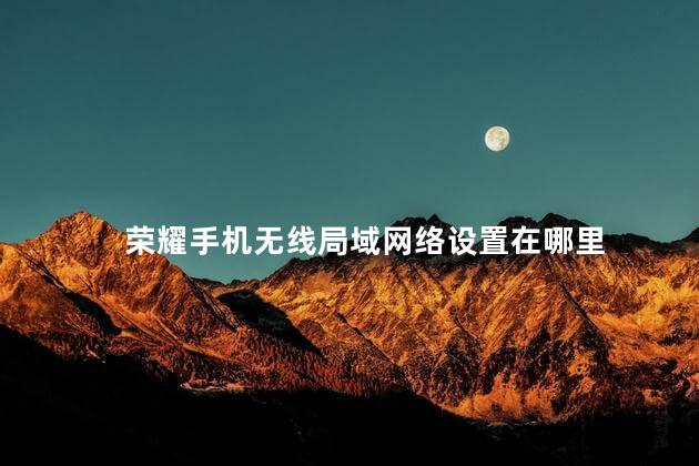 荣耀手机无线局域网络设置在哪里，荣耀手机怎么连接隐藏的WIFI  